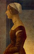 BOTTICELLI, Sandro Portrait of a Young Woman (La bella Simonetta) fs oil painting artist